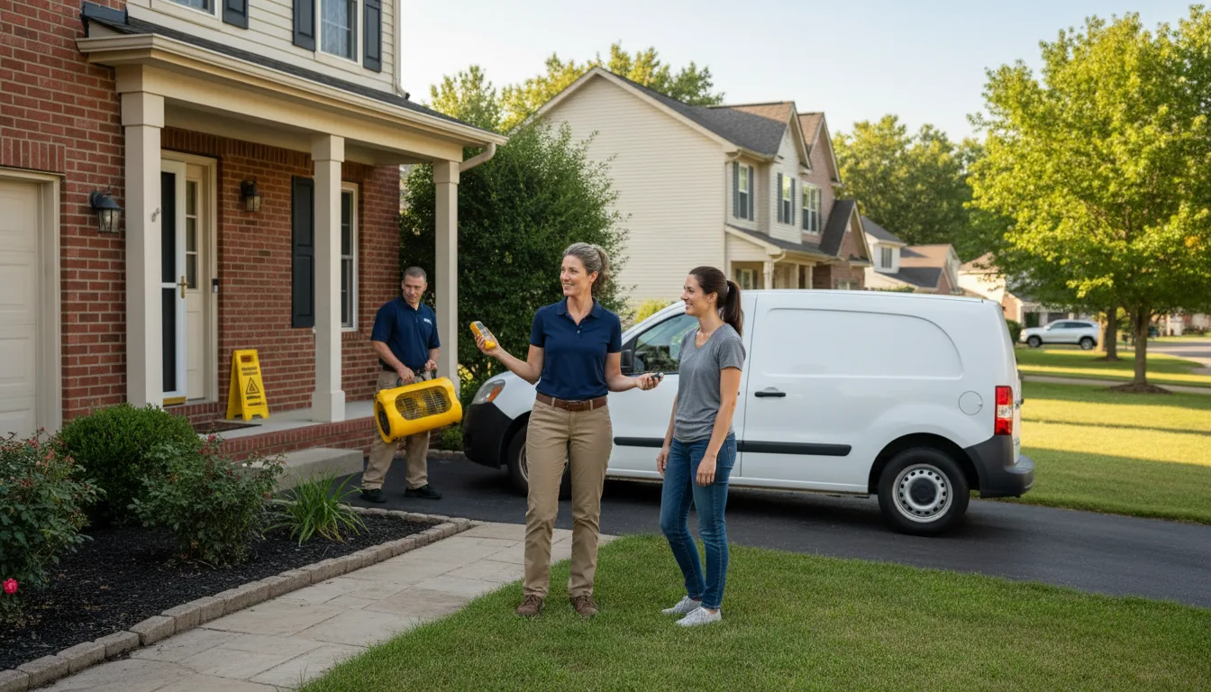 Residential water damage restoration in Beckemeyer, IL